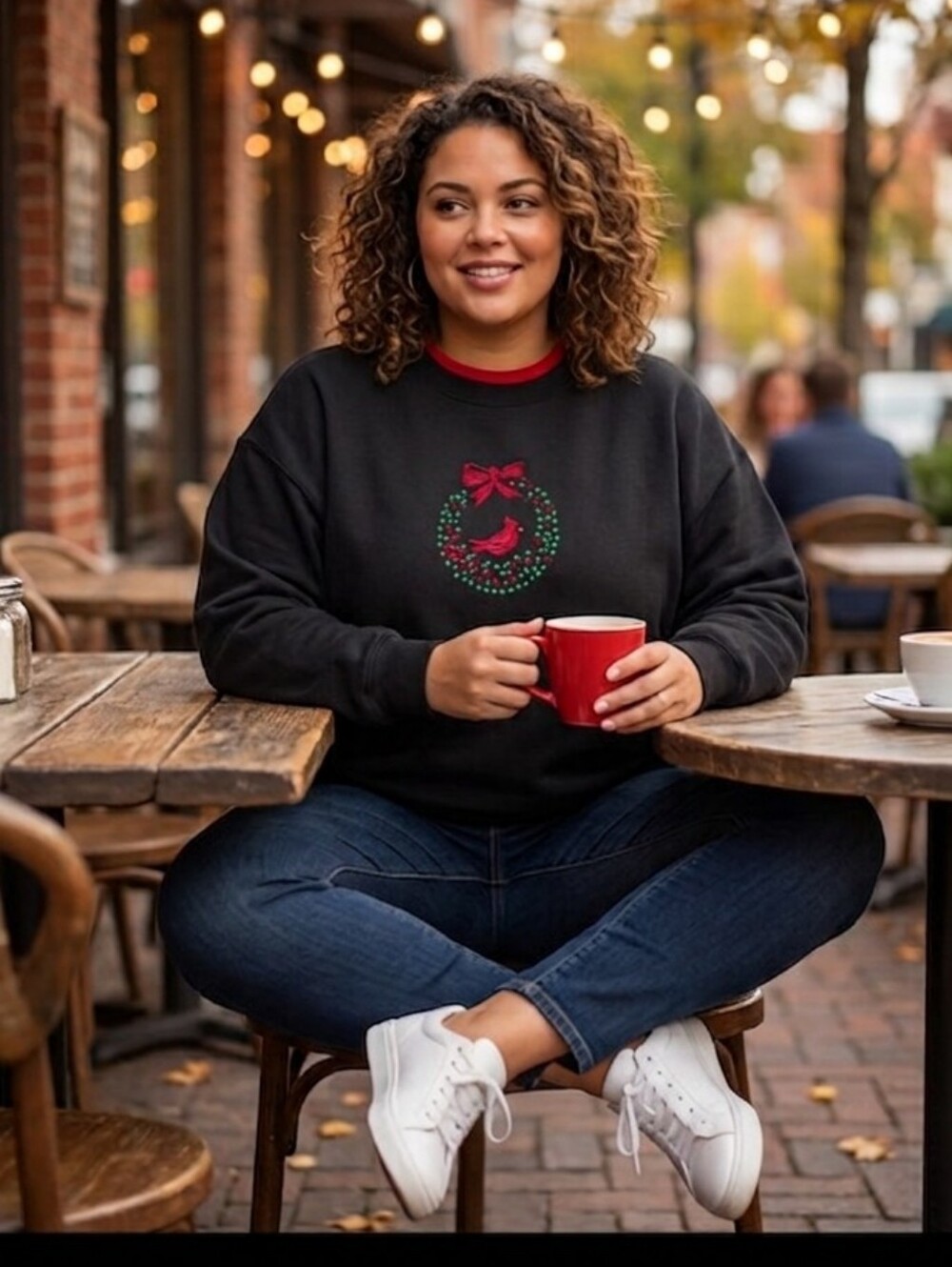 NEW M & C Sportswear Embroidered Cardinal Christmas Sweatshirt Size 1X